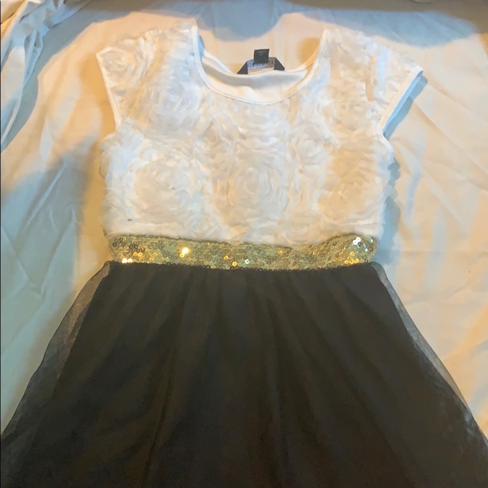 White and black dress